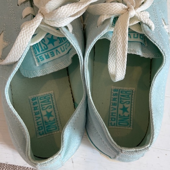CONVERSE One Star Lace Up Sneakers Shoes Aqua Blue - Picture 6 of 10